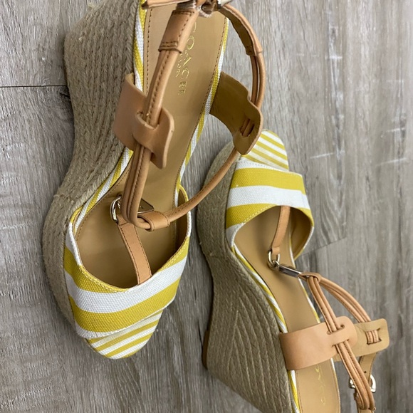 Coach leather and canvas Espadrille Wedges - Picture 5 of 6